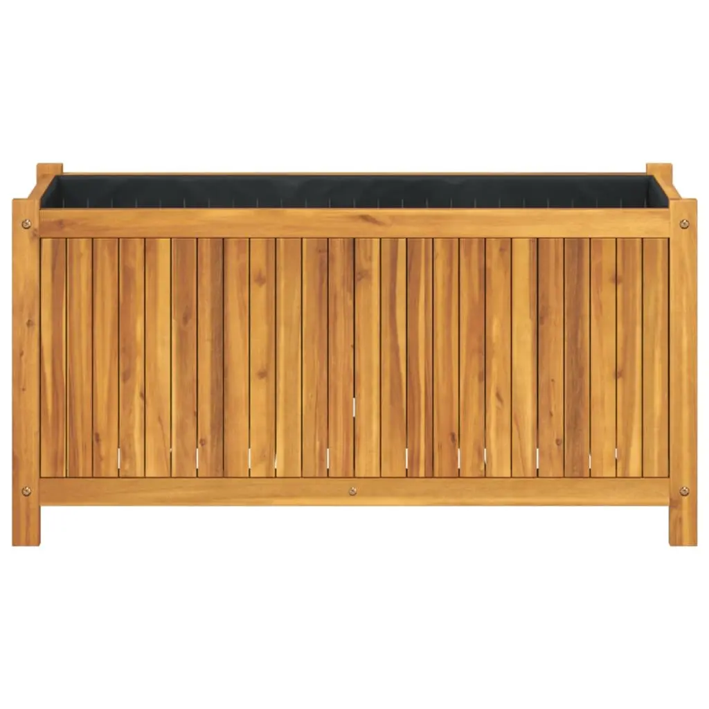 Wooden Garden Planter Box Raised Bed Outdoor 99.5 x 38 x 50 cm for Flowers Plants Decor