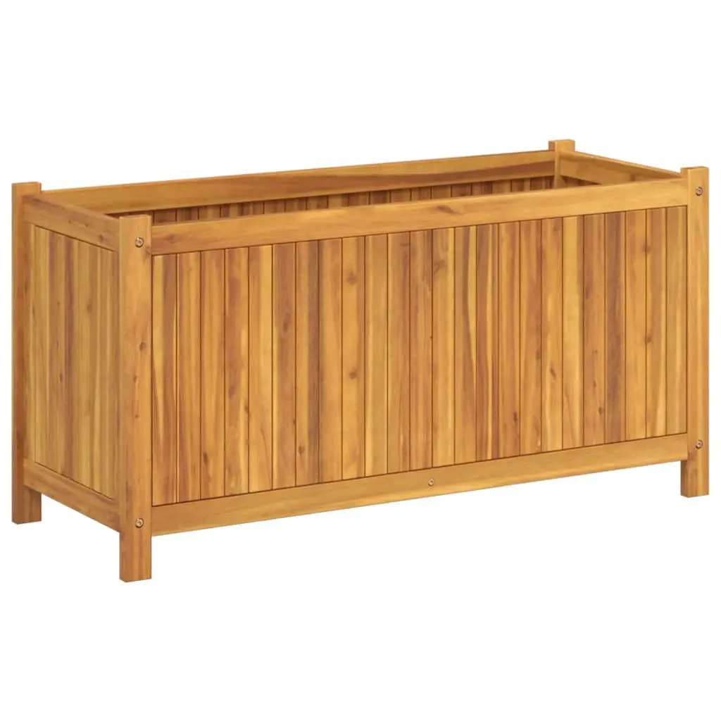 Wooden Garden Planter Box Raised Bed Outdoor 99.5 x 38 x 50 cm for Flowers Plants Decor