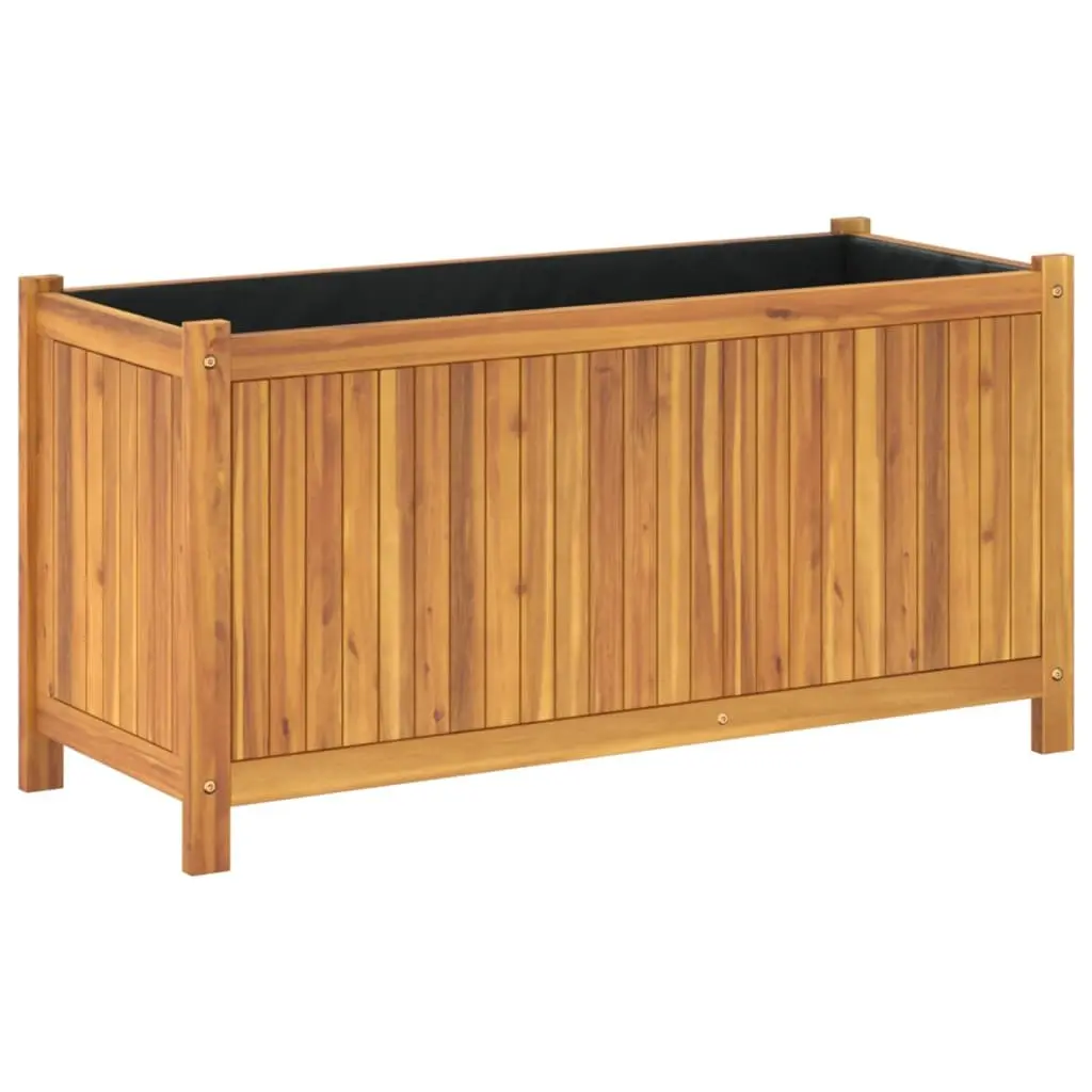 Wooden Garden Planter Box Raised Bed Outdoor 99.5 x 38 x 50 cm for Flowers Plants Decor