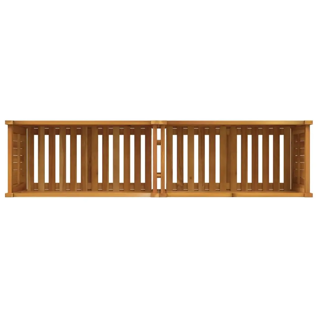 Garden Planter Box Wooden Raised Bed Acacia Wood Liner Brown 153 x 38.5 x 50 cm Outdoor Patio Deck