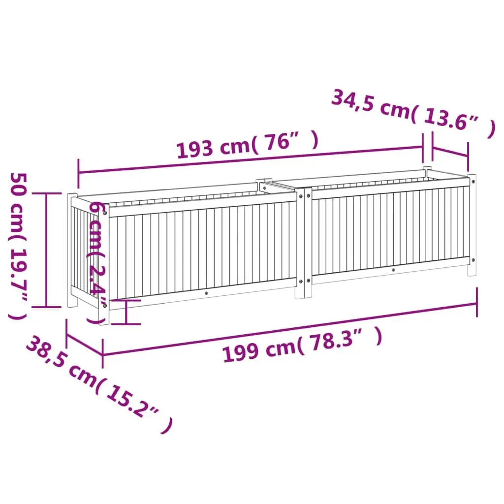 Garden Planter Box in Acacia Wood
