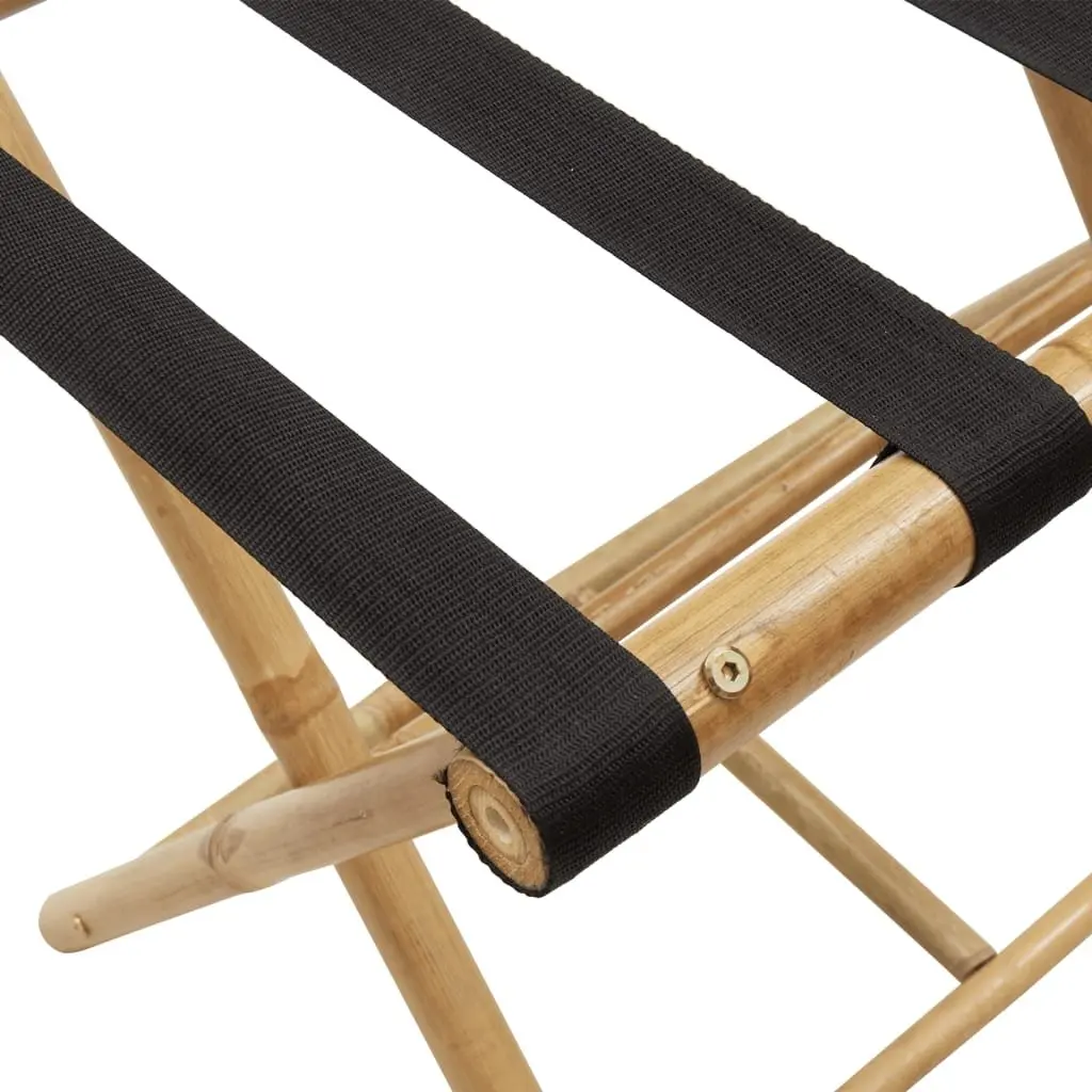 Folding Luggage Rack Bamboo Two Shelf Brown 62x42x50.5cm