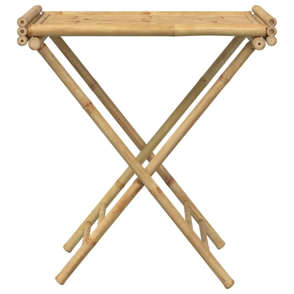 Folding Tray Table Brown Bamboo Portable 70.5 x 42.5 x 80 cm