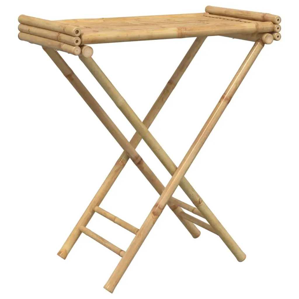 Folding Tray Table Brown Bamboo Portable 70.5 x 42.5 x 80 cm