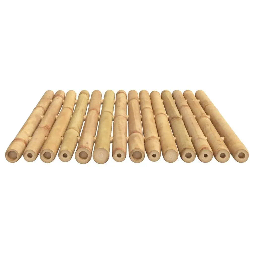 Bamboo Bath Mats Non-slip Brown Set of 2 50x35 cm for Bathroom Shower and Spa