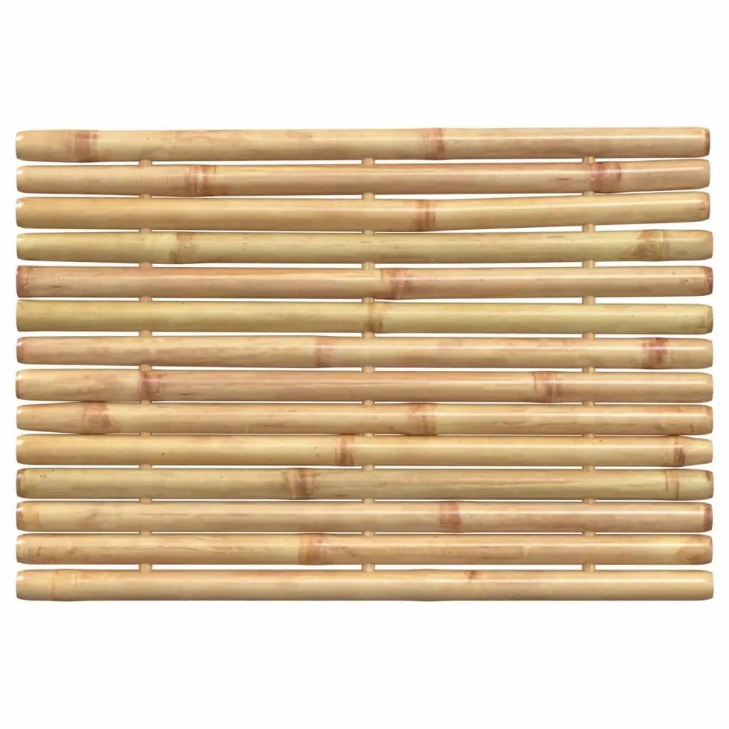 Bamboo Bath Mats Non-slip Brown Set of 2 50x35 cm for Bathroom Shower and Spa