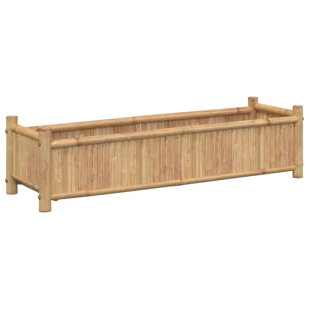Bamboo Planter Box 100x30x25cm Raised Garden Bed Flower Pot Outdoor Balcony