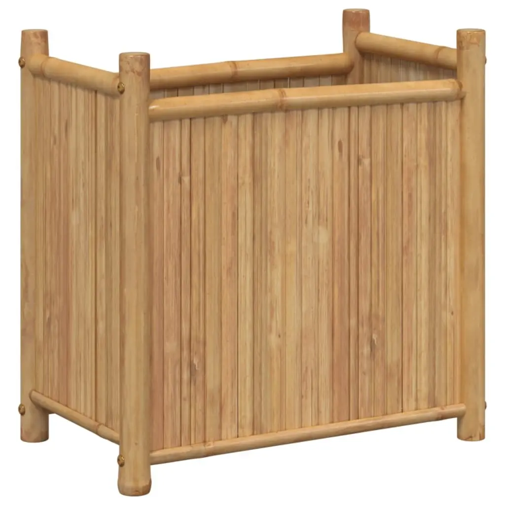 Bamboo Planter Box 50x30x50 cm Garden Raised Bed Flower Pot Outdoor Decor