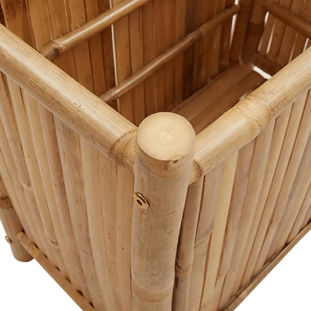 Bamboo Planter Box 50x30x50 cm Garden Raised Bed Flower Pot Outdoor Decor