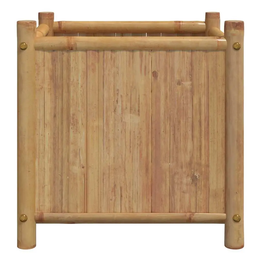 Bamboo Planter Box 40x40x40 cm Raised Garden Bed for Plants Flowers Herbs