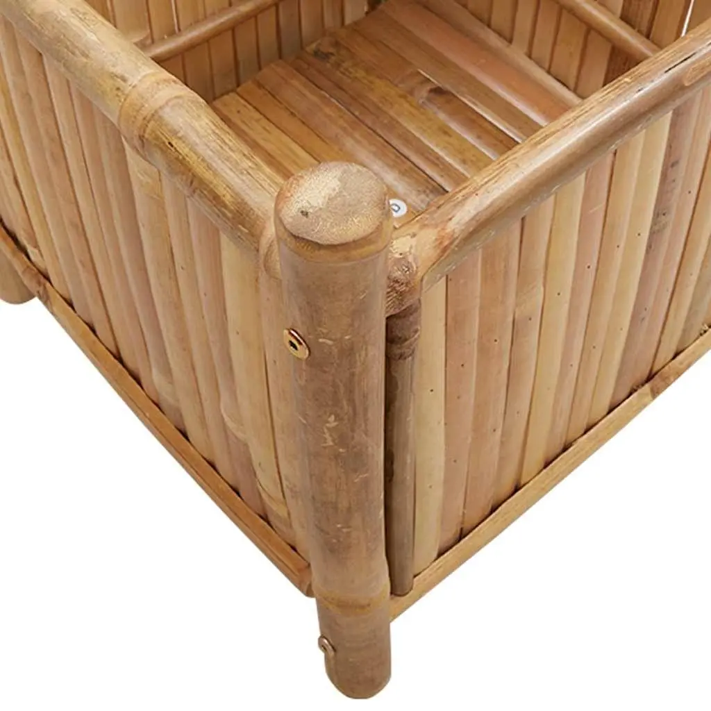 Bamboo Planter Box 40x40x40 cm Raised Garden Bed for Plants Flowers Herbs
