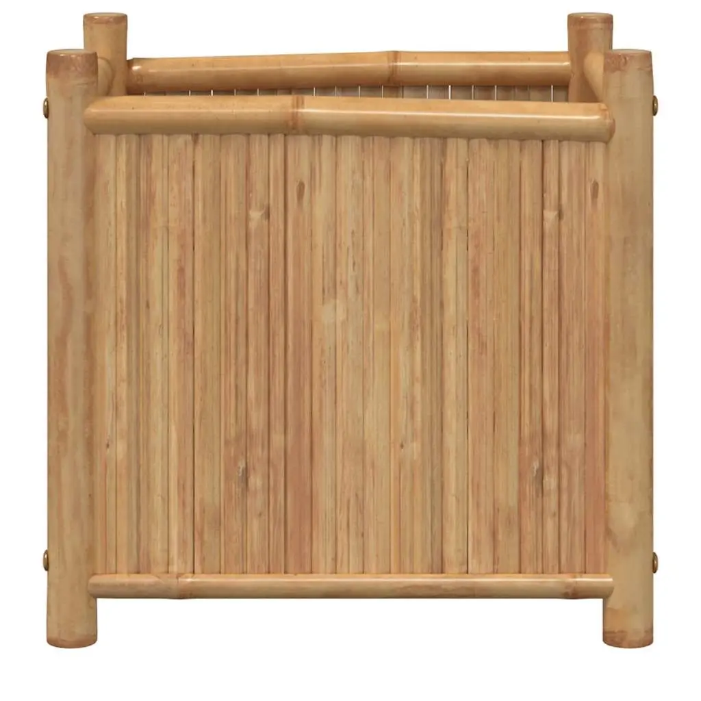 Bamboo Planter Box 50x50x50 cm Raised Garden Bed Flower Pot Outdoor Patio Deck