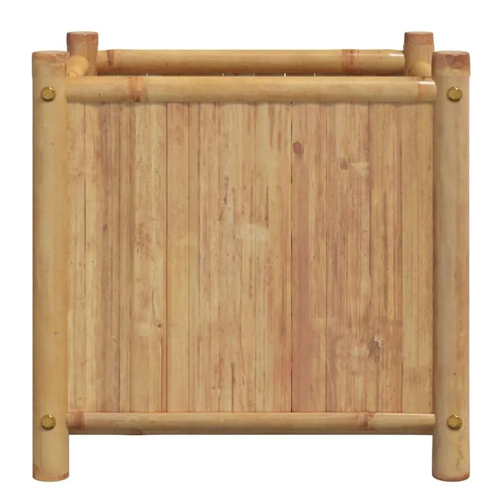 Bamboo Planter Box 50x50x50 cm Raised Garden Bed Flower Pot Outdoor Patio Deck