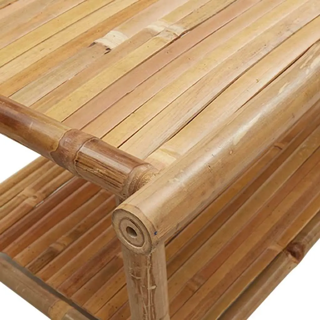 Coffee Table 70x40x35 cm Brown Bamboo Accent Side Table Storage Living Room