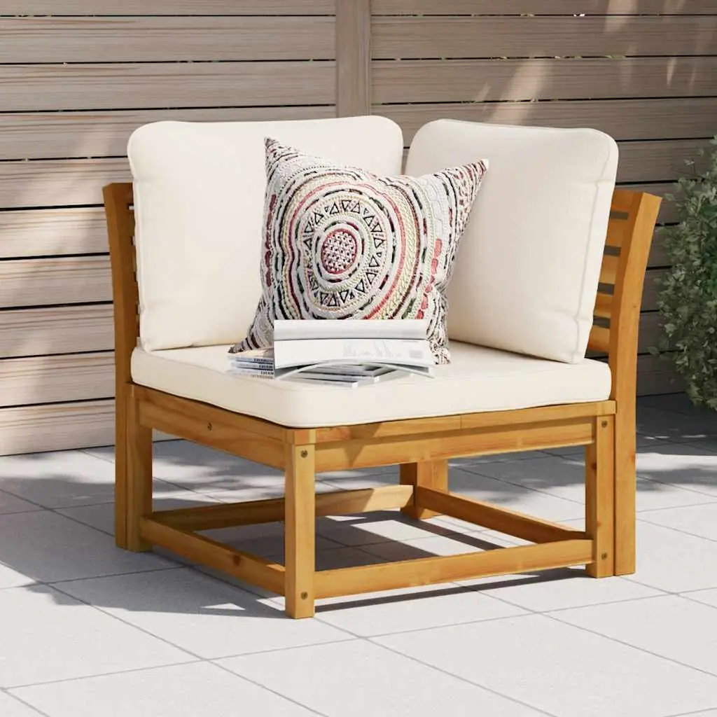 Outdoor Sectional Sofa Corner Unit Solid Acacia Wood Brown 73 x 73 x 65 cm
