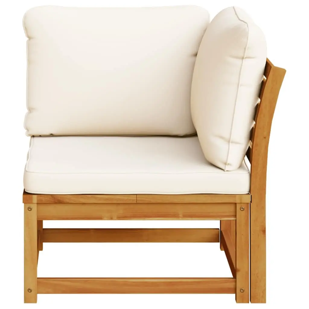 Outdoor Sectional Sofa Corner Unit Solid Acacia Wood Brown 73 x 73 x 65 cm