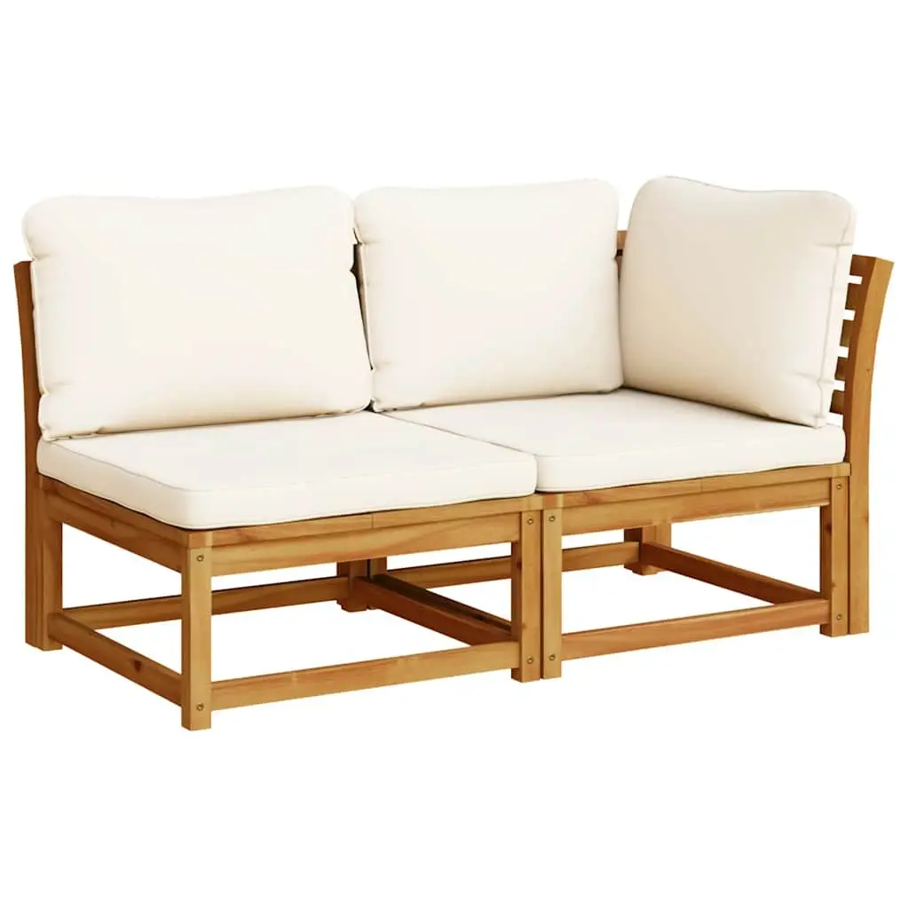 Outdoor Sectional Sofa Set 2 Piece Garden Lounge Furniture with Cushions Brown