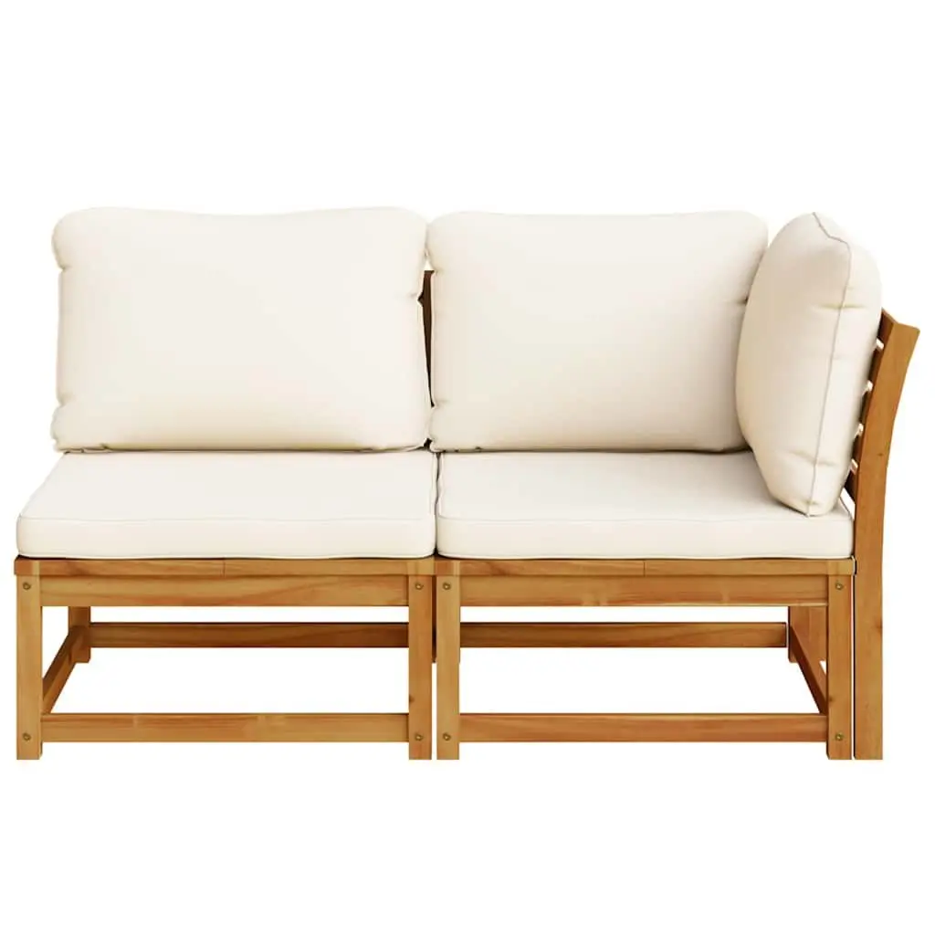 Outdoor Sectional Sofa Set 2 Piece Garden Lounge Furniture with Cushions Brown