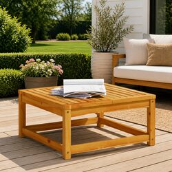 Outdoor Garden Table 63x63x30cm Brown Wood Patio Dining Furniture Backyard