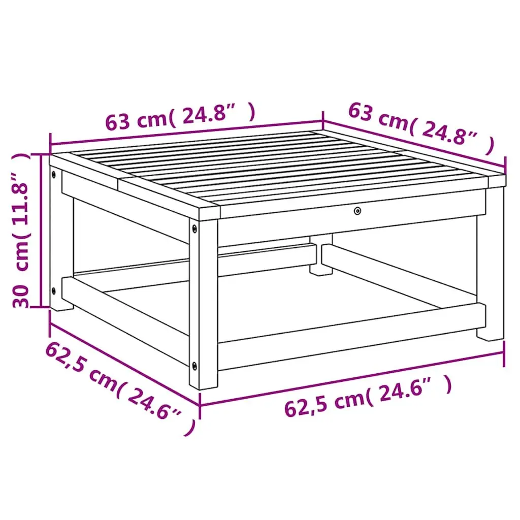 Outdoor Garden Table Solid Acacia Wood Brown 63x63x30cm