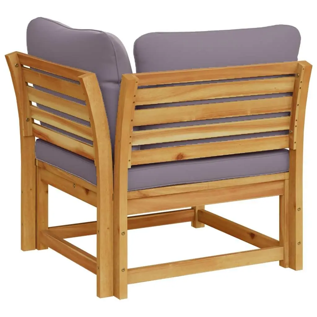 Outdoor Sectional Sofa Corner Garden Furniture Solid Wood with Cushions Brown