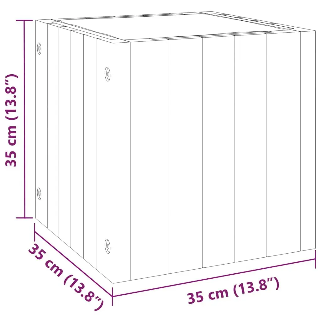 Garden Planter Box Solid Wood 35x35x35 cm Indoor Outdoor Decor