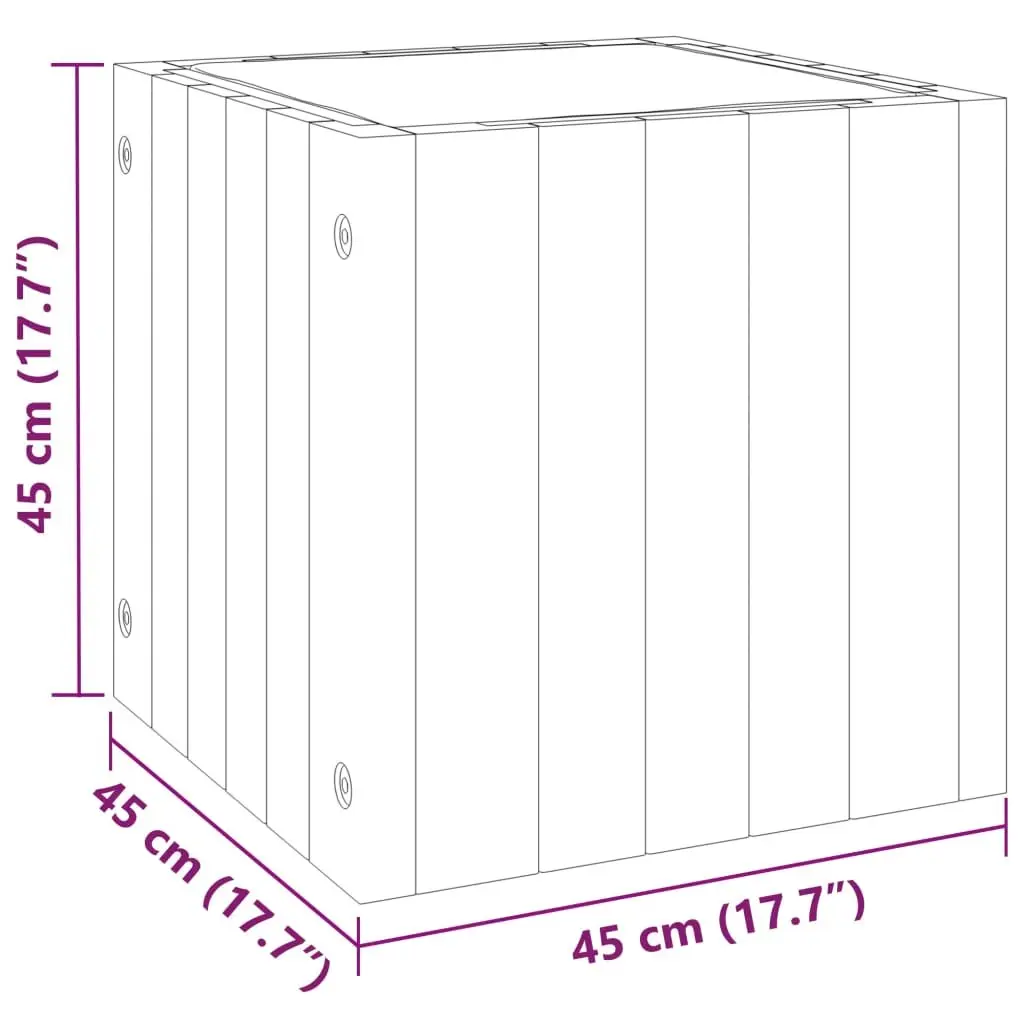 Garden Planter Box Solid Acacia Wood 45x45x45cm Brown