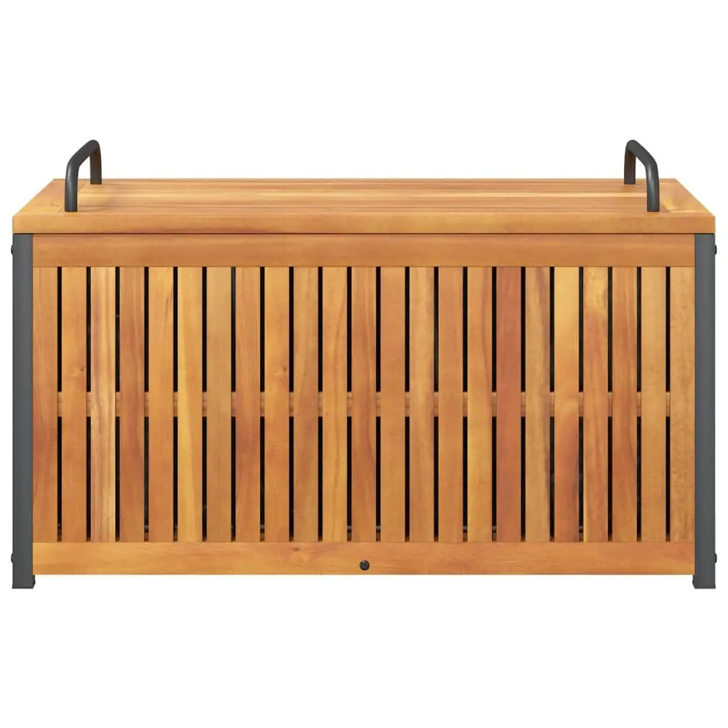 Cushion Storage Box Wooden Acacia Frame with Steel Handle 85x45x45/53 cm