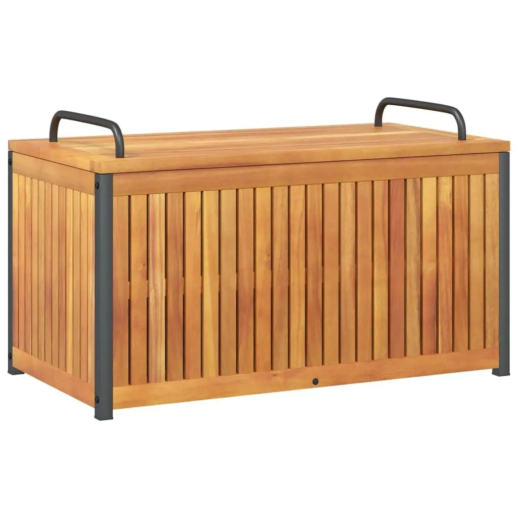 Cushion Storage Box Wooden Acacia Frame with Steel Handle 85x45x45/53 cm