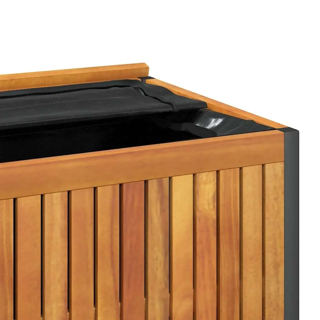 Cushion Storage Box Wooden Acacia Frame with Steel Handle 85x45x45/53 cm