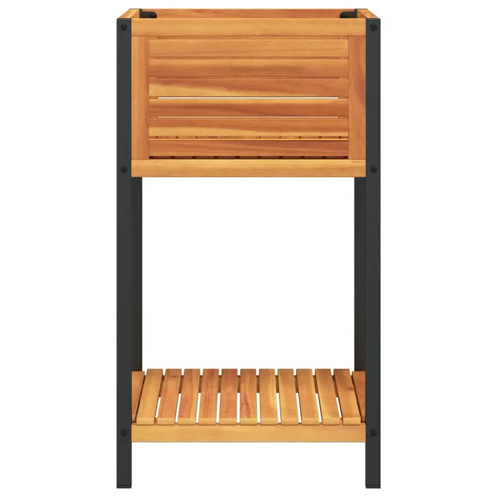 Garden Planter Wooden with Shelf 45 x 45 x 80 cm