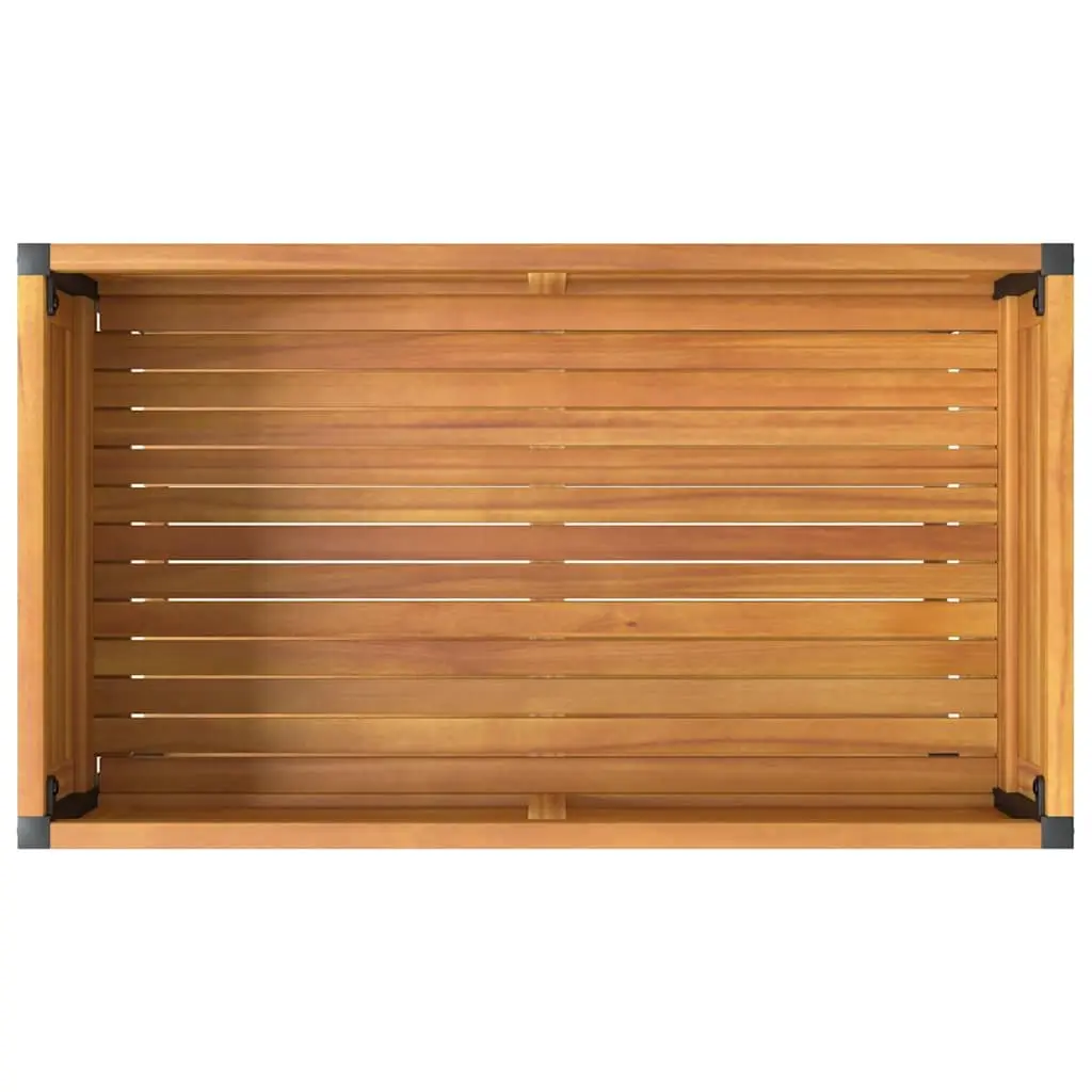 Wooden Garden Planter with Integrated Shelf 80x45x80 cm Acacia and Steel Frame Brown