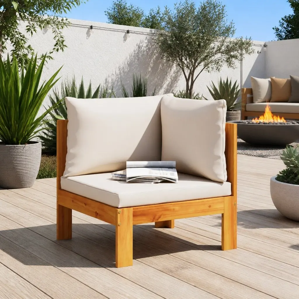 Garden Corner Sofa with Cushions Outdoor Sectional Lounge Patio Seating