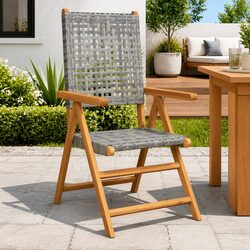 Friendly 2pc Folding Garden Chairs in Grey