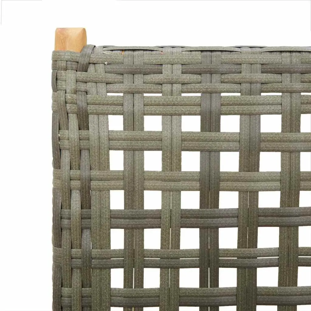 Outdoor Garden Chairs 2pc Grey Acacia Wood PE Rattan Folding Reclining Seating