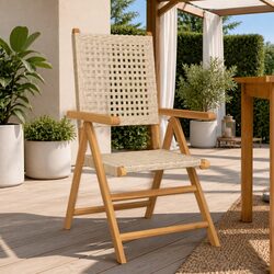 Friendly Beige Outdoor Folding Chairs 2 pcs Set