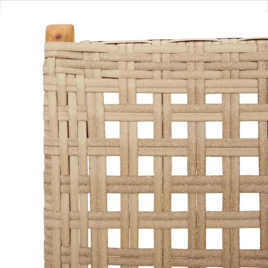 Outdoor Garden Chairs 2 pcs Beige Acacia Wood PE Rattan Reclining Folding