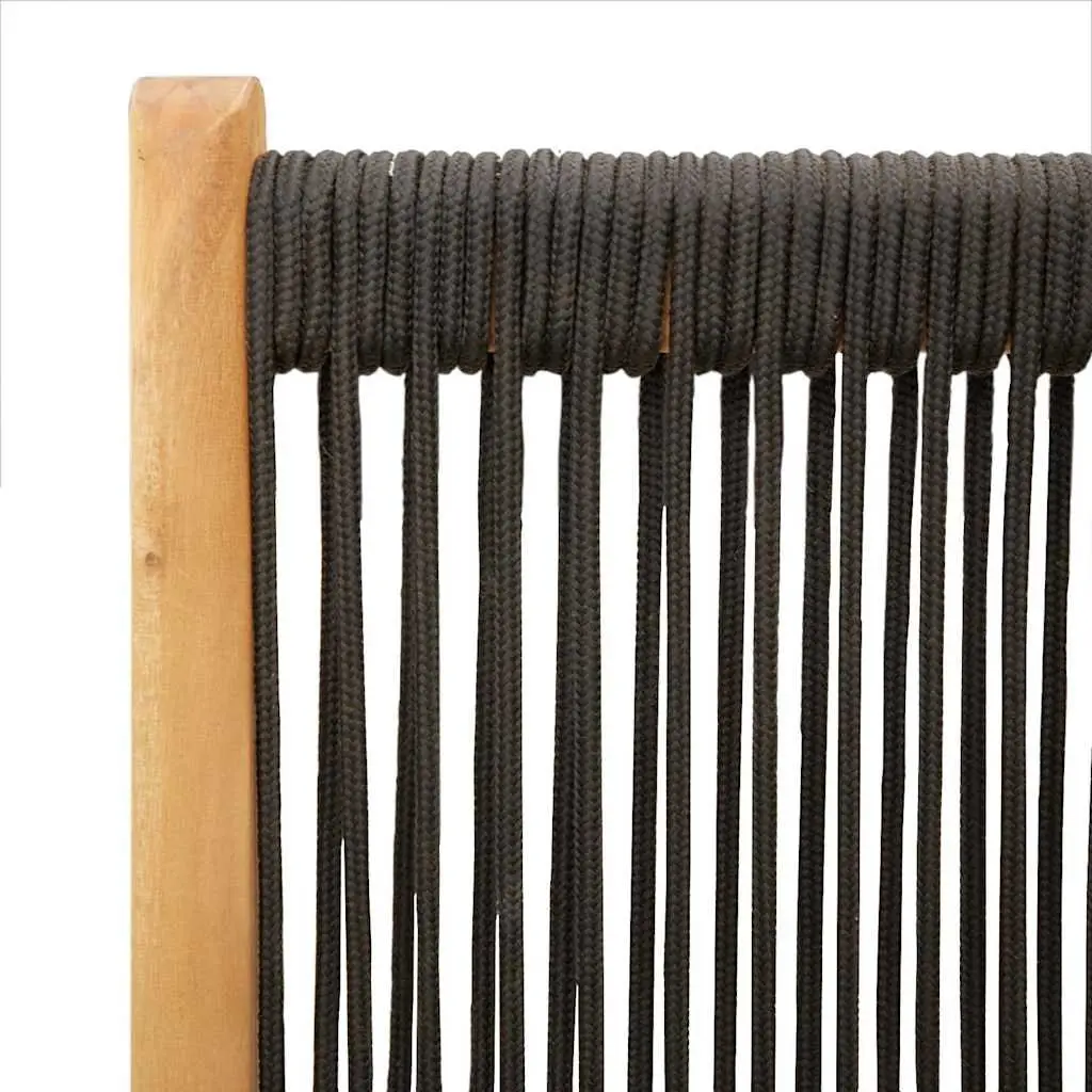Outdoor Garden Chairs Foldable Reclining Black 2 Pieces