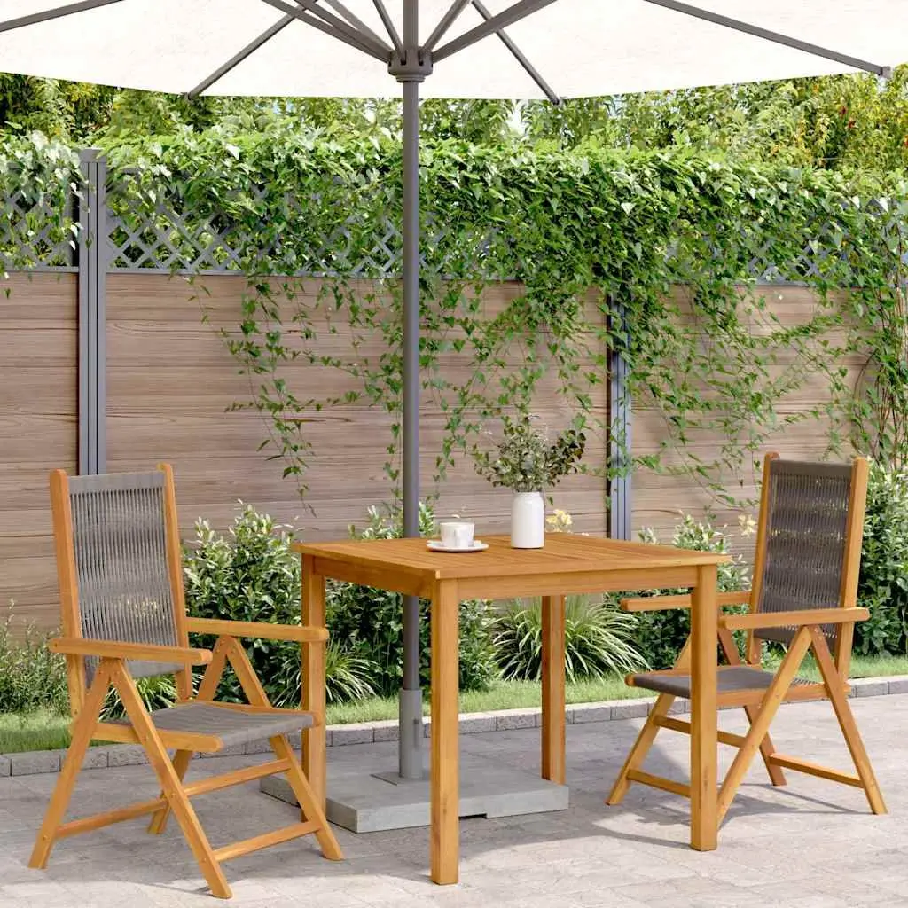 Garden Chairs 2 pcs Grey Outdoor Seating Foldable Reclining Relax Patio