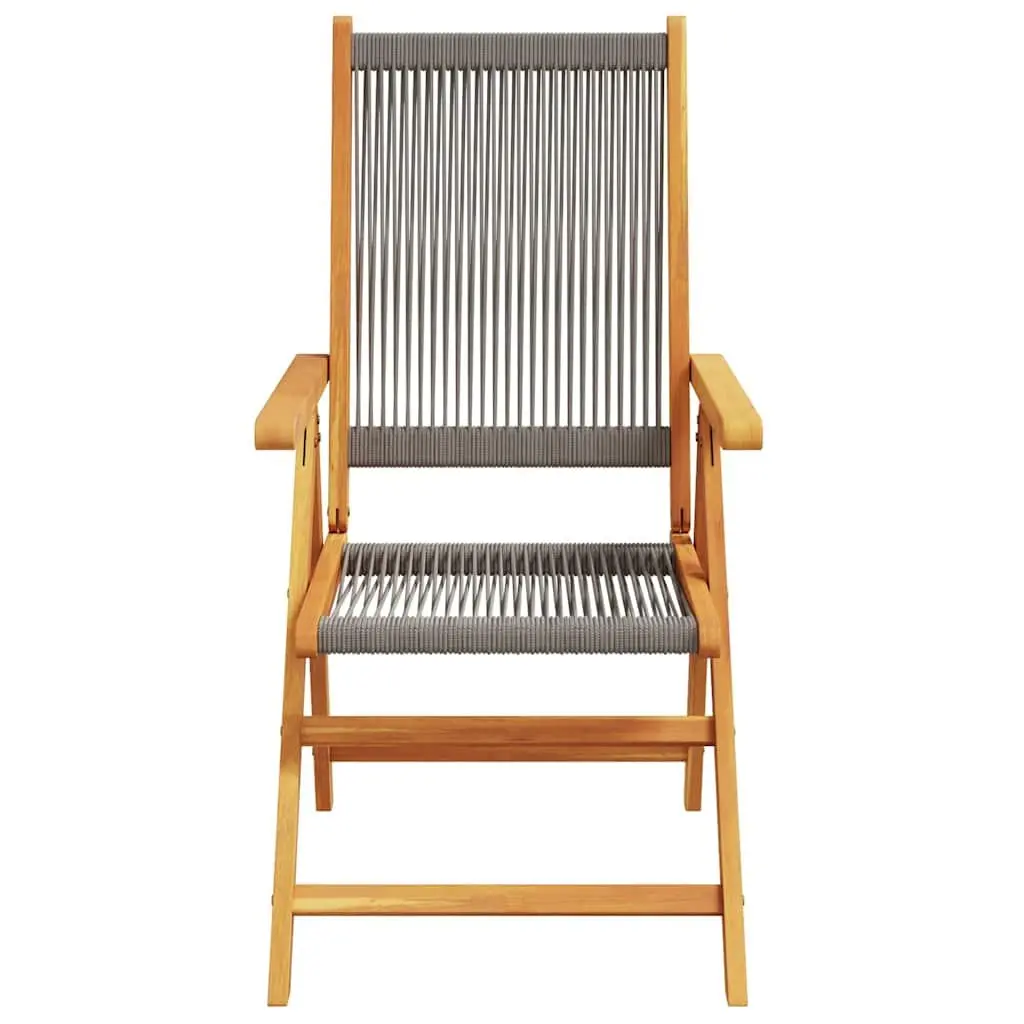 Garden Chairs 2 pcs Grey Outdoor Seating Foldable Reclining Relax Patio