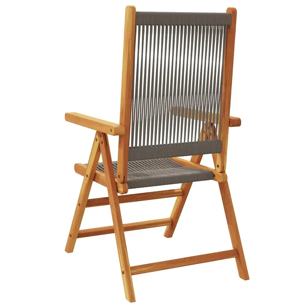 Garden Chairs 2 pcs Grey Outdoor Seating Foldable Reclining Relax Patio