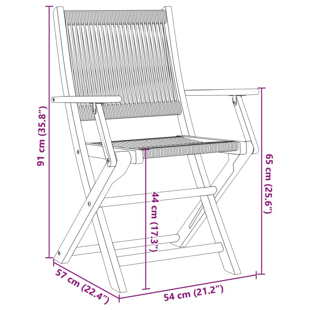 Outdoor Garden Chairs Set of 2 Black Folding Wooden Seating Patio Furniture