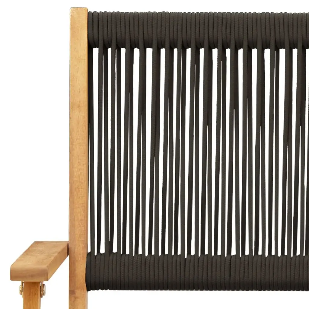 Outdoor Garden Chairs Set of 2 Black Folding Wooden Seating Patio Furniture