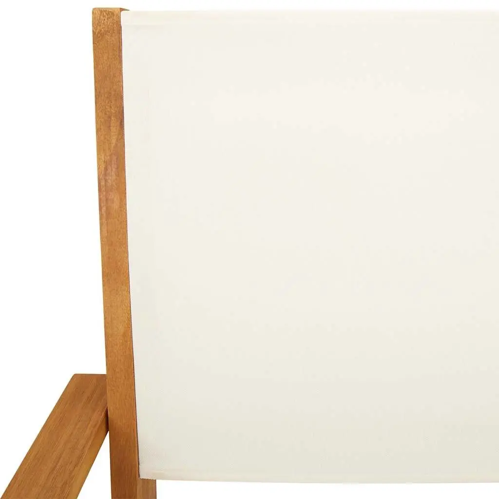 Folding Outdoor Garden Chairs White Wooden 2 Piece Set
