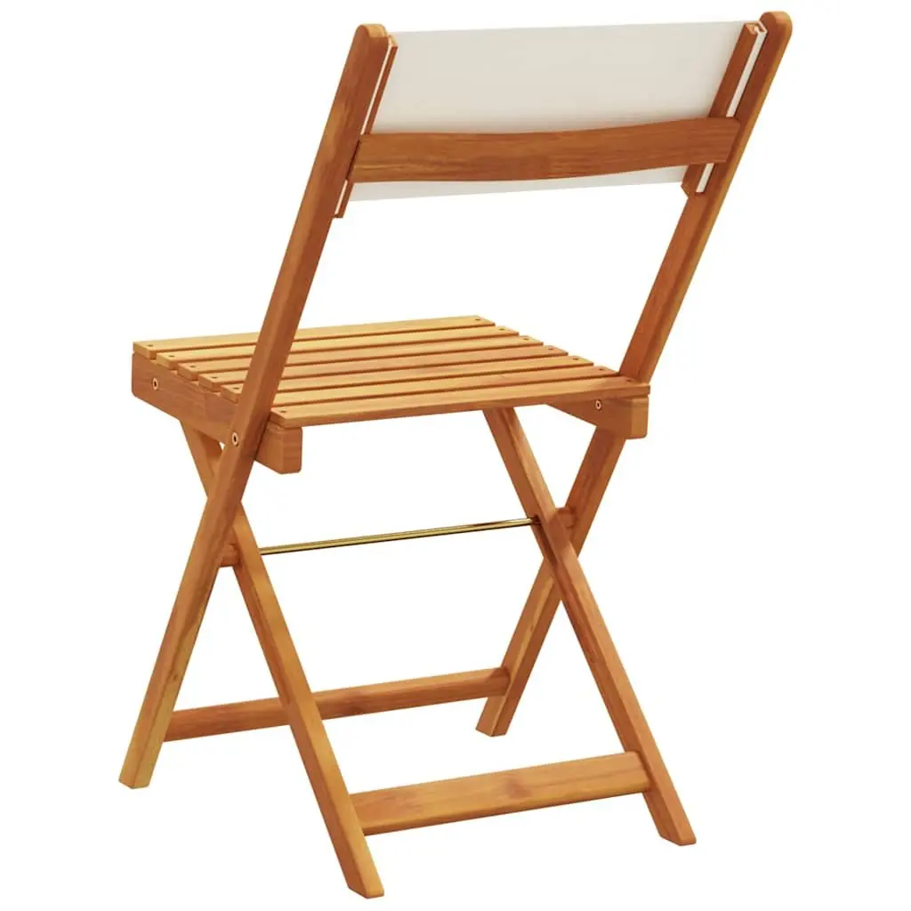 Bistro Chairs 2 pcs White Outdoor Seating Foldable Backrest Garden Patio