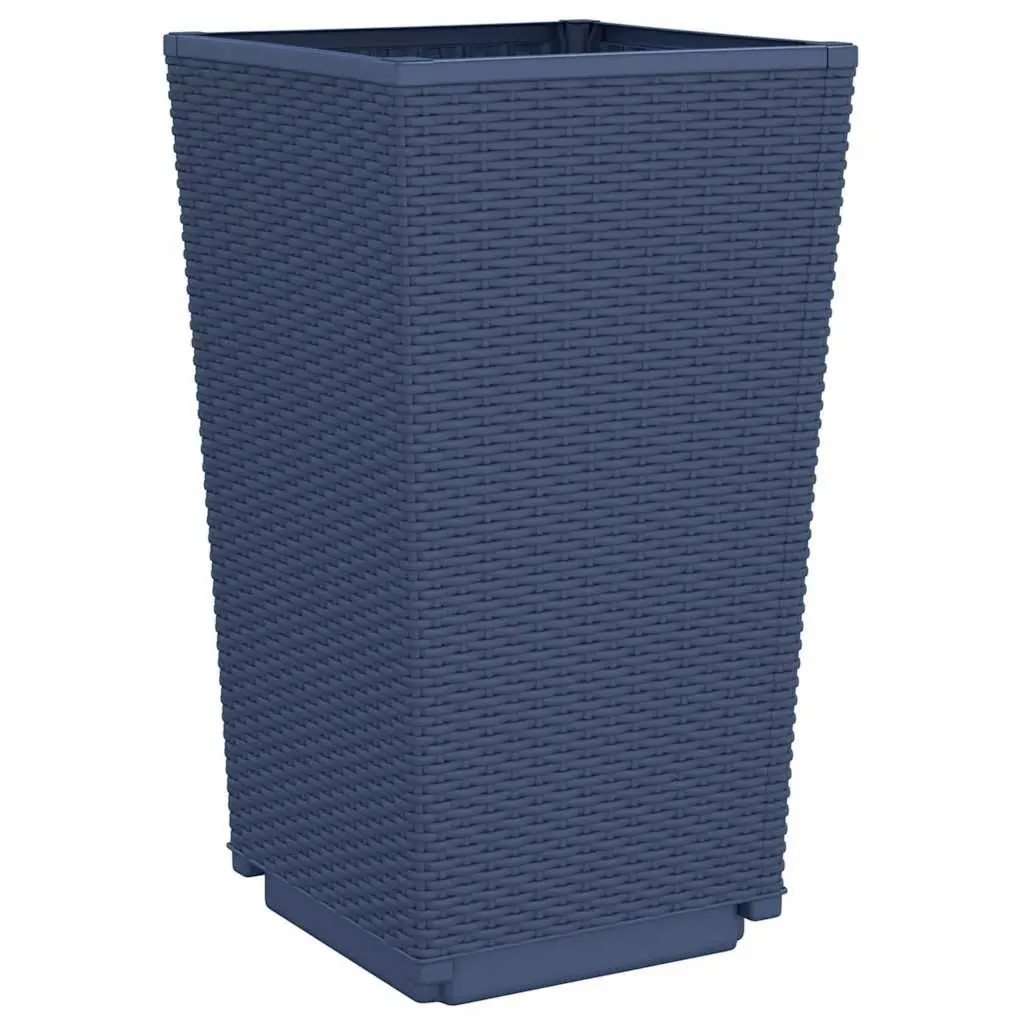 Garden Planters Rattan Look Grey 32.5x57cm 2 Pcs