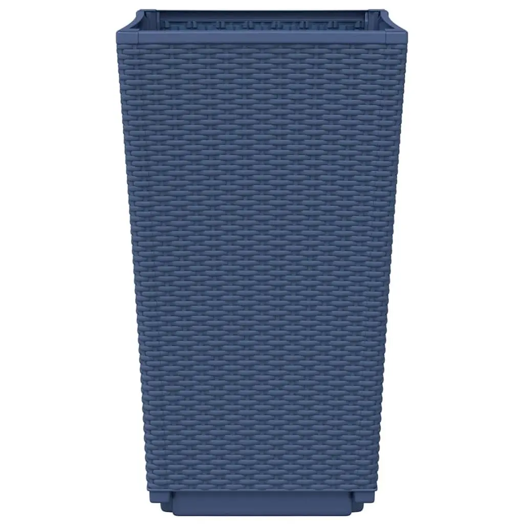 Garden Planters Rattan Look Grey 32.5x57cm 2 Pcs