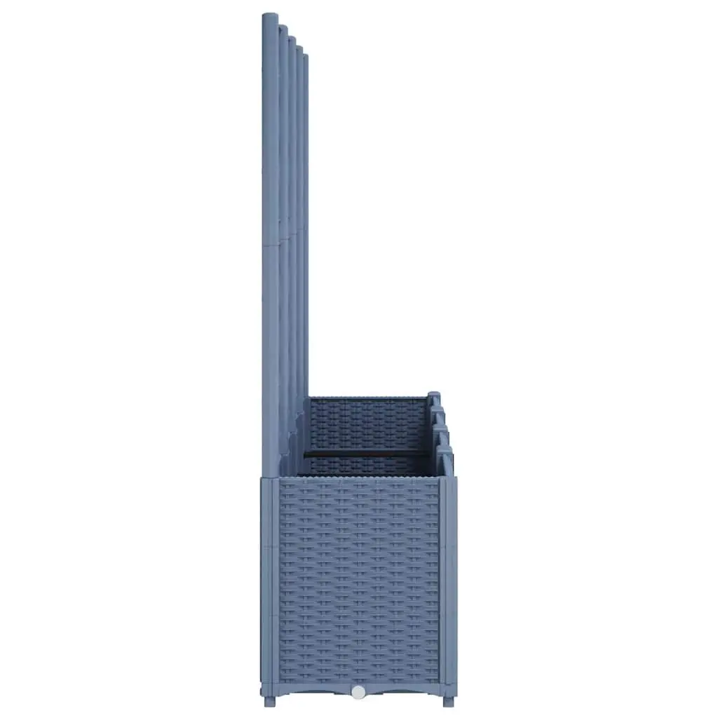 Garden Planter with Trellis Support Outdoor Patio Flowers Climbing Plants Grey