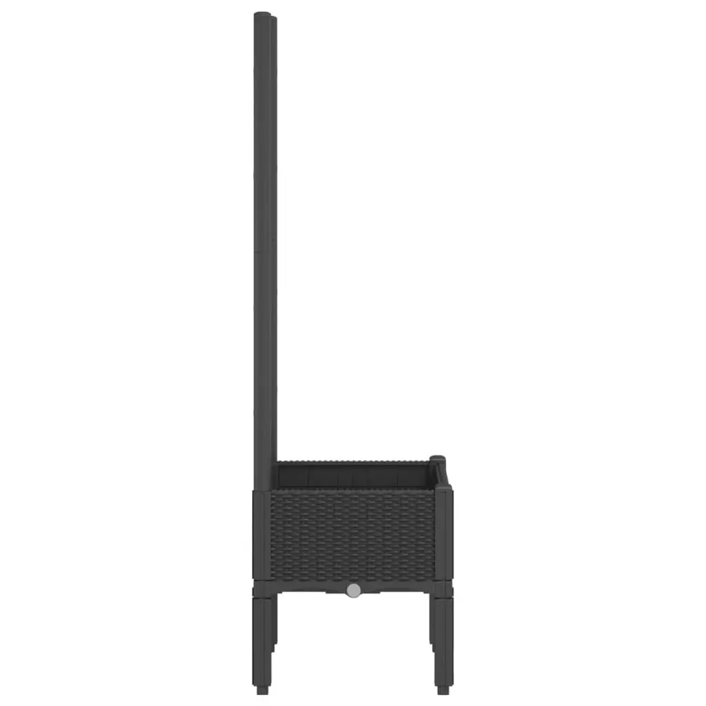 Garden Planter with Trellis Elevated Black 40x40x142cm Outdoor Climbing Plants Support