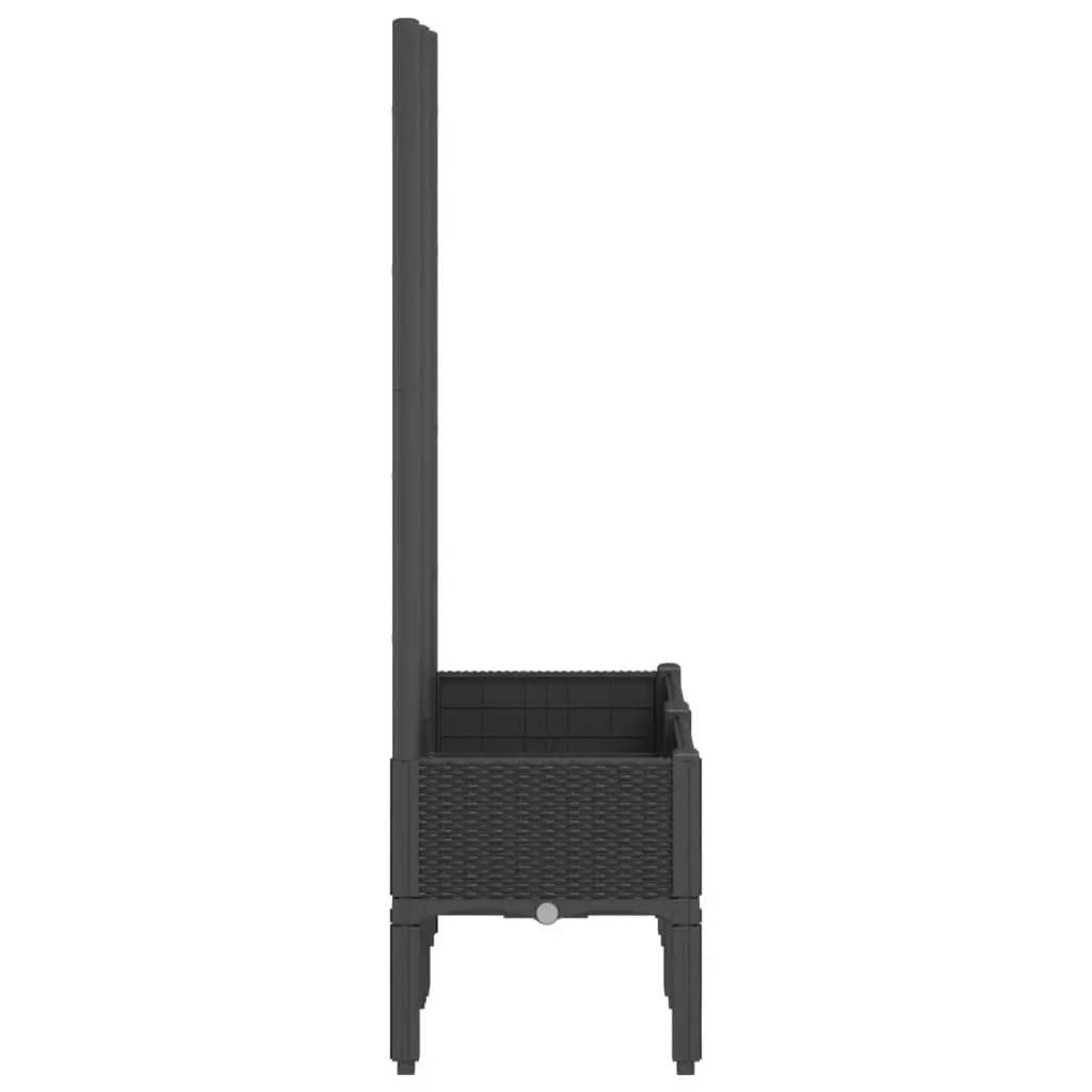 Garden Planter with Trellis Black 80x40x142cm